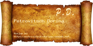 Petrovitsch Dorina névjegykártya